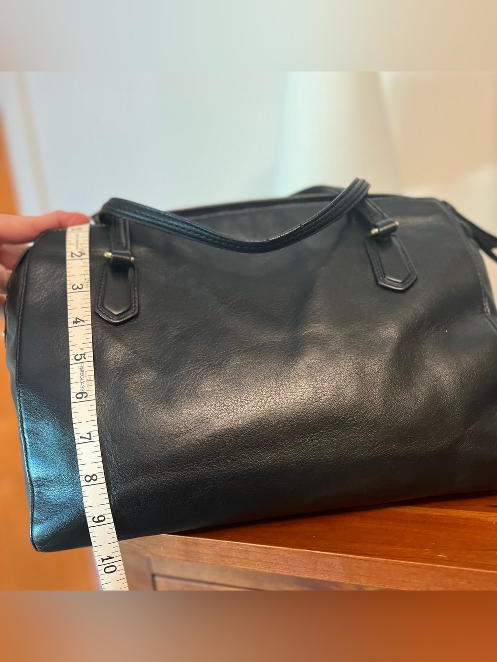 Coach Black Smooth Leather Double Handled Bag Purse - Picture 5 of 9